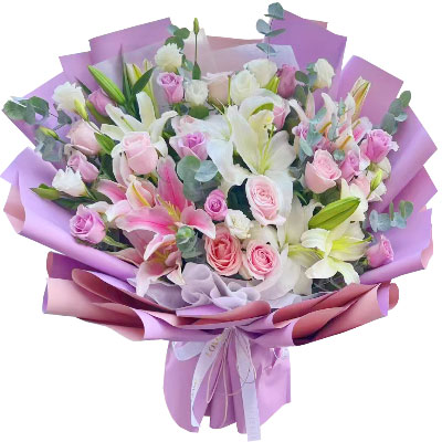 大同20朵玫瑰混搭百合，爱情浪漫幸福